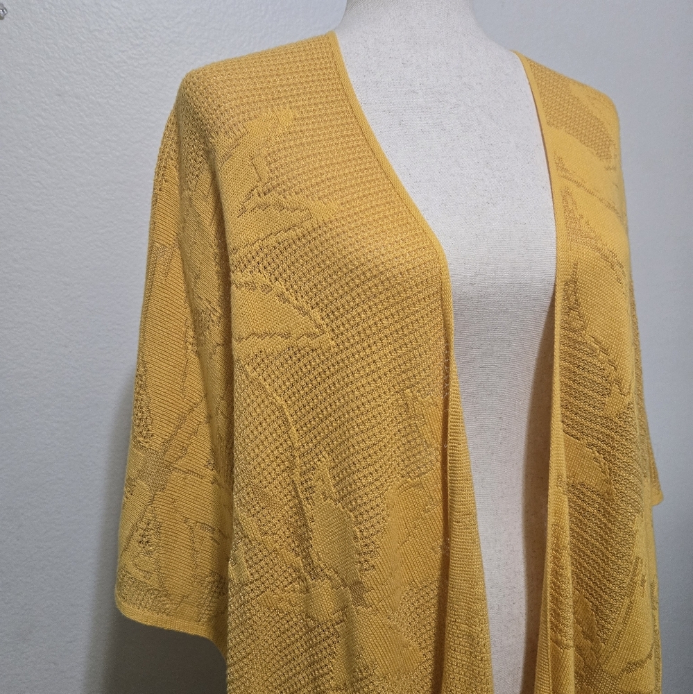 LANE BRYANT Mustard Yellow Open-Front Kimono Duster Size 14/20 - Picture 2 of 14